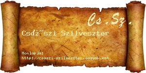 Császi Szilveszter névjegykártya